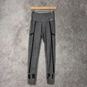 Victoria’s Secret Pink Yoga Pants Womens XS Activewear Gray Leggings Logo